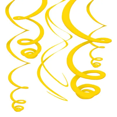 Swirls Mörkgula Takdekoration - 12-pack