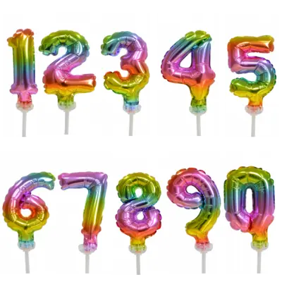 Tårtballong mini siffra regnbåge Siffra 7