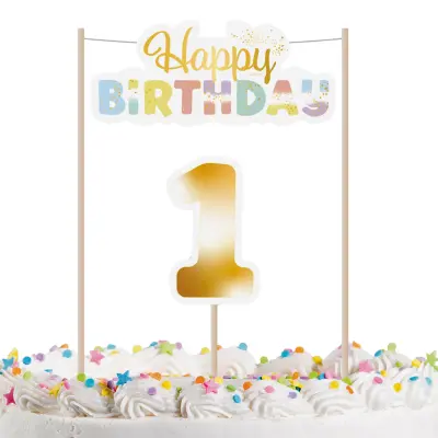 Tårtdekoration 1st Birthday Rainbow