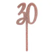 Tårtdekoration 30 Roséguld i Akryl