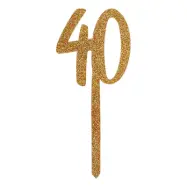 Tårtdekoration 40 Guld i Akryl