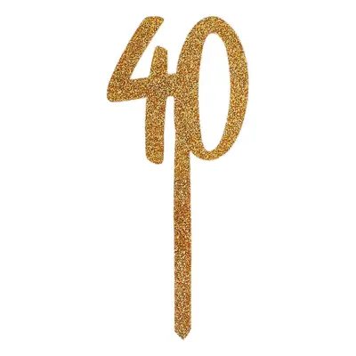 Tårtdekoration 40 Guld i Akryl