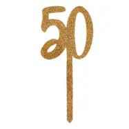 Tårtdekoration 50 Guld i Akryl