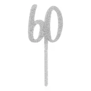 Tårtdekoration 60 Silver i Akryl