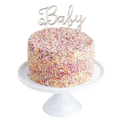 Tårtdekoration Baby Trä