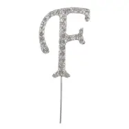 Tårtdekoration Bokstav Diamant i Metall - Bokstav F