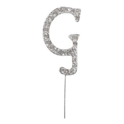 Tårtdekoration Bokstav Diamant i Metall - Bokstav G