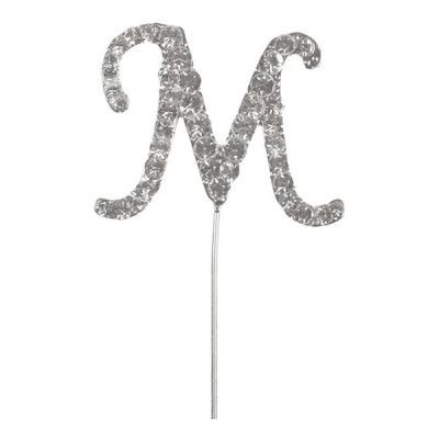 Tårtdekoration Bokstav Diamant i Metall - Bokstav M