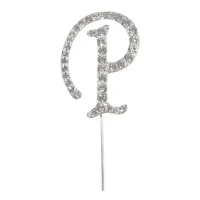 Tårtdekoration Bokstav Diamant i Metall - Bokstav P