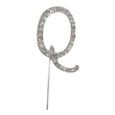 Tårtdekoration Bokstav Diamant i Metall - Bokstav Q
