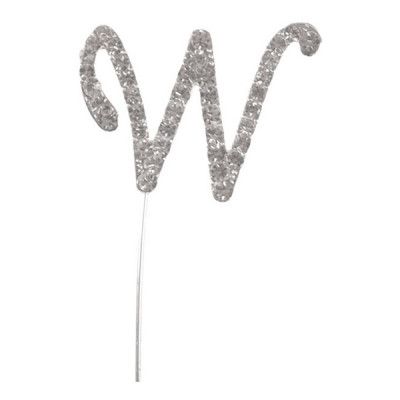Tårtdekoration Bokstav Diamant i Metall - Bokstav W