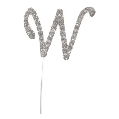 Tårtdekoration Bokstav Diamant i Metall - Bokstav W