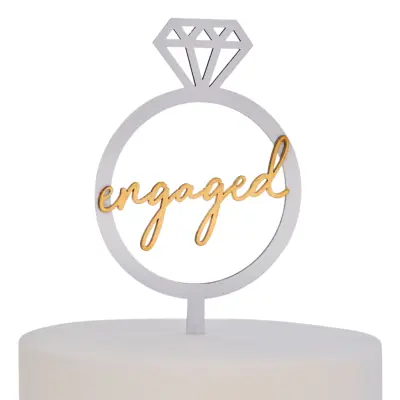 Tårtdekoration Engaged i Trä