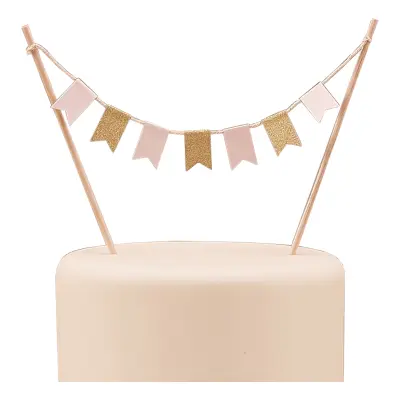 Tårtdekoration Flaggirlang Pastell