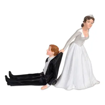 Tårtdekoration Giftermål - Motvillig Brudgum