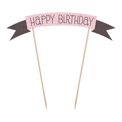 Tårtdekoration Happy Birthday - 1 pack