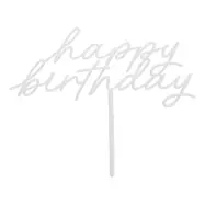 Tårtdekoration Happy Birthday Cream Botanic