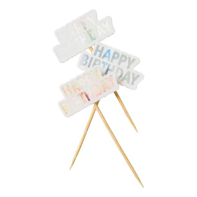 Cake Toppers Happy Birthday Skimrande - 10-pack