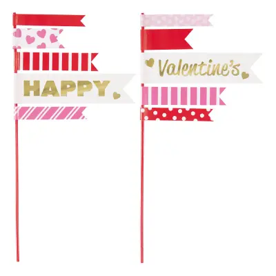 Tårtdekoration Happy Valentine's Day - 2-pack
