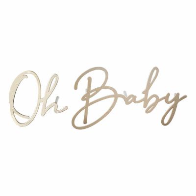 Tårtdekoration i Metall Oh Baby Guld