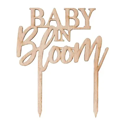 Tårtdekoration i Trä Baby In Bloom