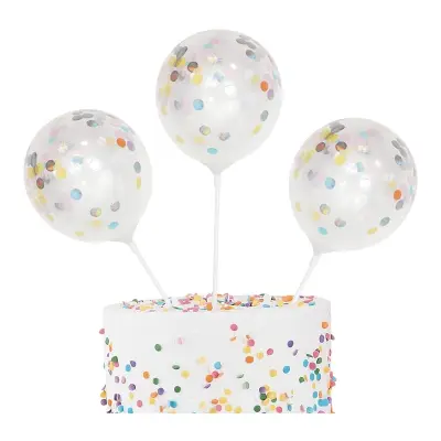 Tårtdekoration Konfettiballonger Mini Pastell - 5-pack
