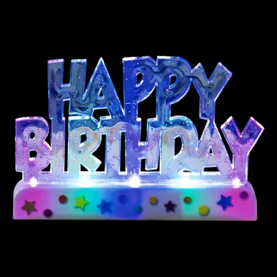 Tårtdekoration LED Happy Birthday Blinkande