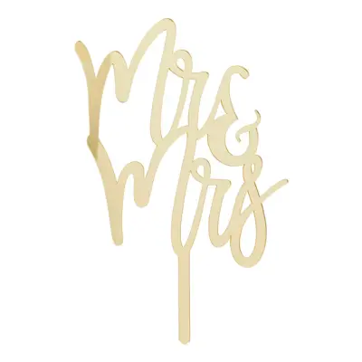 Tårtdekoration Mr & Mrs i Akryl Guld