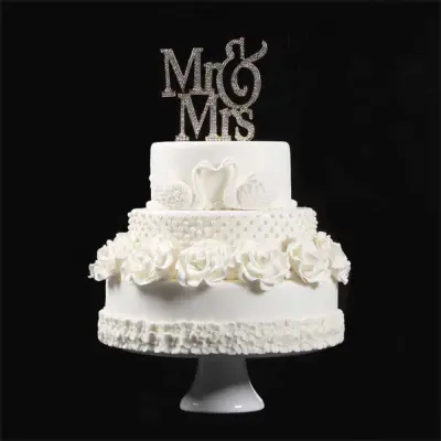 Tårtdekoration Mr & Mrs i Metall