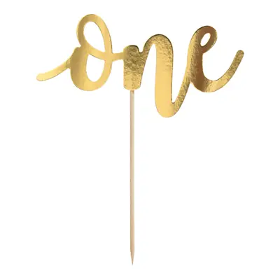 Tårtdekoration One Guld Metallic