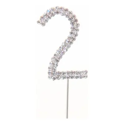 Tårtdekoration Siffra Diamant i Metall - Siffra 2