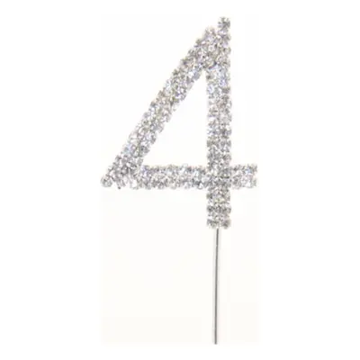 Tårtdekoration Siffra Diamant i Metall - Siffra 4