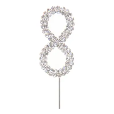 Tårtdekoration Siffra Diamant i Metall - Siffra 8