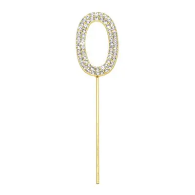 Tårtdekoration Siffra Diamanter Guld - Siffra 0