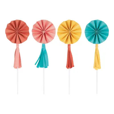 Tårtdekorationer Pappersfjädrar - 8-pack