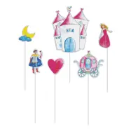 Tårtdekorationer Prinsessa - 6-pack