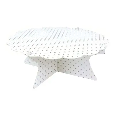 Tårtfat Prickig Vit