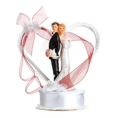 Tårtfigur Bröllopspar i Hjärta - 1-pack