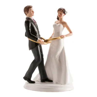 Tårtfigur Bröllopspar Ringar