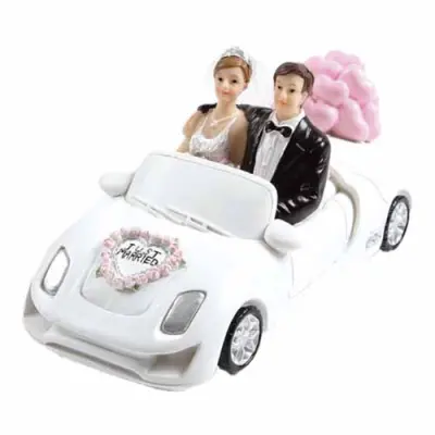 Tårtfigur Brudpar i Bil