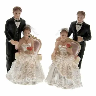 Tårtfigur Brudpar Stående & Sittande - Brud till höger