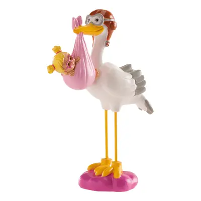 Tårtfigur Stork Rosa
