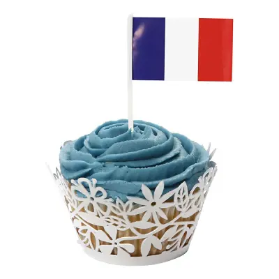 Tårtflaggor Frankrike - 100-pack