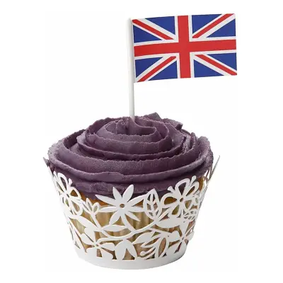 Tårtflaggor Storbritannien - 100-pack