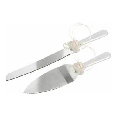 Tårtkniv och Spade med Blommor