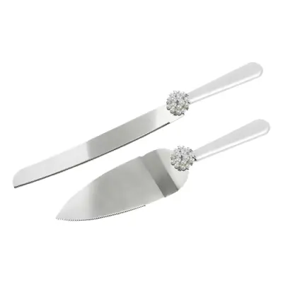 Tårtkniv och Spade med Pärlor