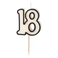 Tårtljus 18 Svart/Vit