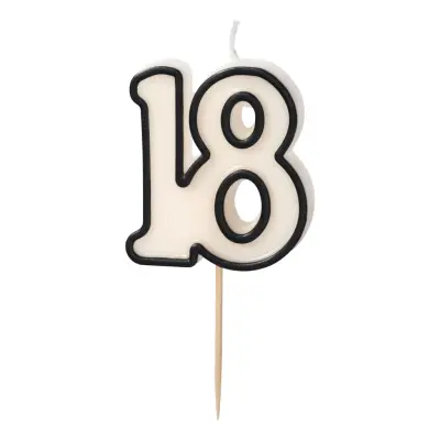 Tårtljus 18 Svart/Vit