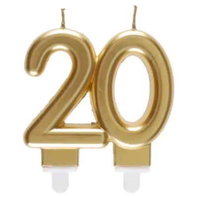 Tårtljus 20-år guld