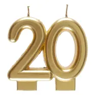 Tårtljus 20 Matt Guld